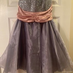 Silver sequined homecoming dress